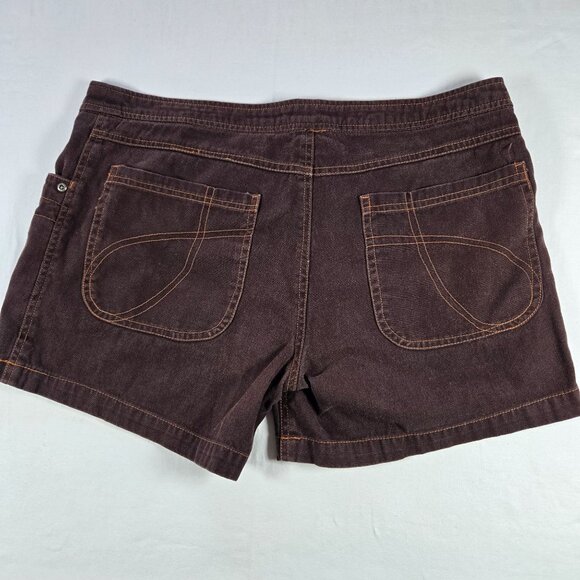 Kavu Womens Brown Casual Cotton Shorts Size 12 Embroidered Detail - Picture 5 of 7